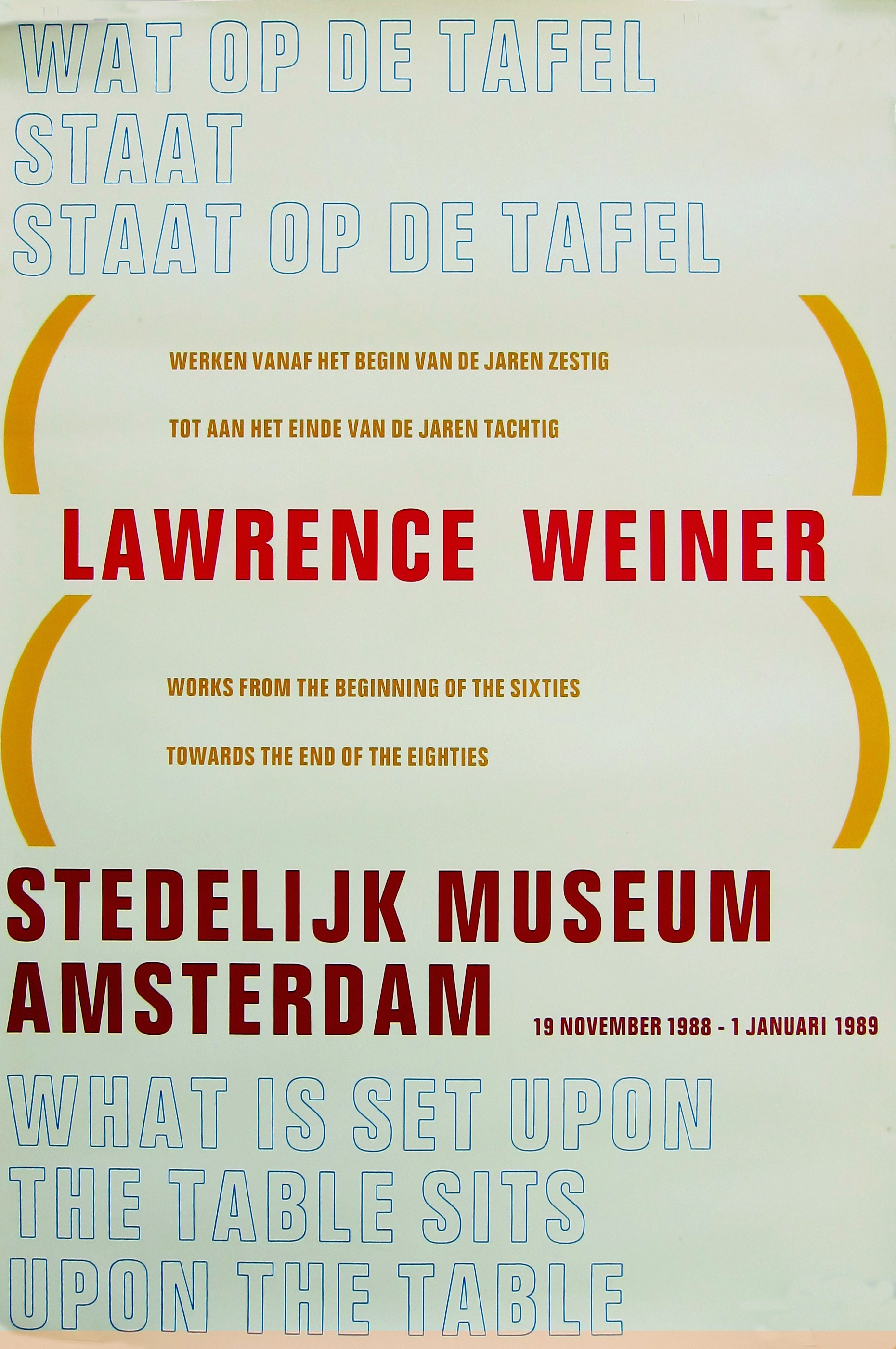 What is set upon the table sits upon the table